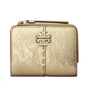 NWT Tory Burch McGraw Metallic Wallet